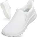 ZOVE Wide Toe Box Shoes Women Wide Width Waterproof Leather Hands Free Nursing Sneakers Ultra Light Extra Wide Walking Sneakers Non-Slip Chef Diabetes Nurse Work Shoes, Size: 10 Wide
