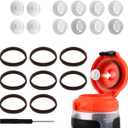 4pcs Dispensing Rubber Valves Compatible with Gatorade Water Bottle, Silicone Valve Replacement Lid for Gatorade GX 30oz & Plastic Inserts & Seals & Screwdriver