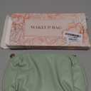 Travel Makeup Bag Gift for Women, Soft PU Leather Cosmetic Bags, Waterproof Toiletry Bag, Portable Wide Open Pouch, Travel Cosmetic Bag with Divider and Handle, Medium, Brown