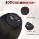 EINAEY Bangs Hair Clip - Brown Black Clip in Bangs Real Human Hair, Fake Bangs Clip on Bangs for Women Fringe with Temples Wispy Bangs Hair Extensions for Daily Wear