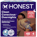 The Honest Company Comfort Dry Overnight Diapers, Up to 12 Hours Protection, Hypoallergenic, Cozy Cloud + Star Signs, Club Box Size 4 (27+ lbs), 40 Count