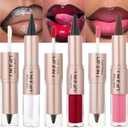 3 Pcs Lip Liner and Gloss Set 2 in 1 Lipstick with Dual-Ended and Smooth Buildable Lip Gloss for Women Lip Combo Makeup (3 Pcs Glossy #01#02#03)