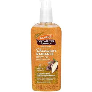 Palmer's Cocoa Butter Formula Shimmer Body Oil with Vitamin E, 5.1 Fl Oz, Radiance Body Oil for Glowing Skin, Enhances Dark Tones & Tans, Hydrating