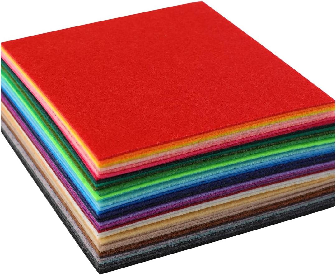 Felt Sheets for Crafts, 8x12 Inch Assorted Colors Craft Supplies, 1mm Thick Nonwoven Felt Fabric Rectangle, Crafts DIY, Sewing, Patchwork, Card Making and Art Projects (Pack of 20)