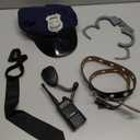 Police Officer Costume for Kids, Cop Costume Outfit Set with Toy Accessories, Halloween Costumes for Boys (M(5-7Y), 10pcs Police Costume Kit (Silver Cap)), M