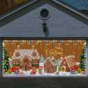 Ganeen 6.4x16 ft LED 2025 Christmas Garage Door Banner String Light Large Rustic Xmas Garage Door Decorations Xmas Banner Cover Backdrop Holiday Cover Decoration(Gingerbread House A)