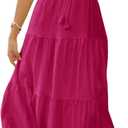 Fisoew Women's Spaghetti Strap Maxi Dress Summer Sleeveless Side Cut Out Dress Casual Boho Backless Flowy Long Dresses X-Small,