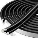 33 Ft V-Shape Thin Weather Stripping Door Seal Strip for Doors Frame,Self Adhesive Foam Tape Weatherstripping Door Insulation Winter,Door Soundproof Gap Filler Sealing Strip,Black