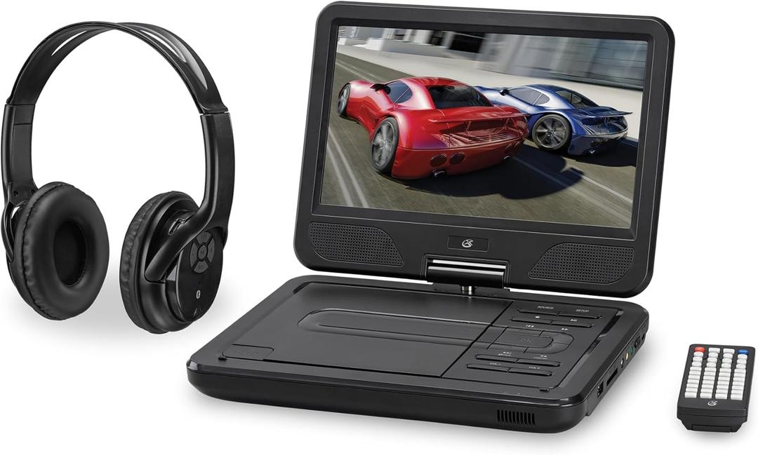 GPX PDB1077B 10in Bt Portable DVD Player Wl Perp Bt Headphones