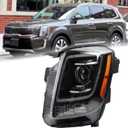 Duolctarms Halogen Type Headlight Headlamp Assembly Compatible for 2020 2021 2022 Kia Telluride S Left Driver Side 92101-S9000