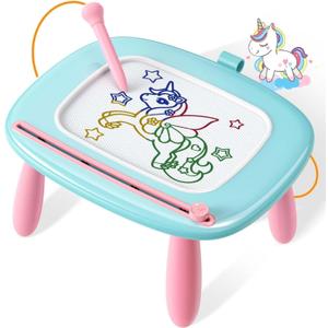 Magnetic Drawing Board, Toddler Girl Toy for 1-3 Year Old, Doodle Board Pad Learning and Educational Kids Toy for 1 2 3 Year Old Baby Birthday - Mint Blue