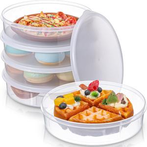 Colingmill 5 Pcs Plastic Deli Food Storage Containers with Lids Airtight, 8. 5 x 2. 2 Inches Reusable Leakproof Clear Food Cupcakes Storage, Freezer/dishwasher/, BPAfree, Secure & Easy Transport