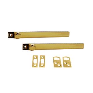 QCAA Heavy Duty Solid Brass Concealed Surface Bolt, 6", Polish Brass, 2 Pack, Made in Taiwan