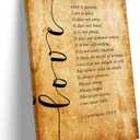 Love Is Patient Love Is Kind Wall Art Framed Quotes Poster Vintage Canvas 1 corinthians 13 4-8 Bible Verses Wall Art Painting Pictures Decorations Framed (16x24 inch)