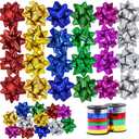 Lulu Home Christmas Gifts Bows, 50 Pieces Self Adhesive Gifts Bows for Decoration, Gift Wrap, Wedding, Party