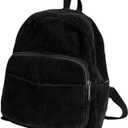 Eagerrich Small Mini Backpack Purse for Women Travel Corduroy Bag for Women Cute Aesthetic(Black)
