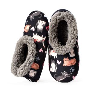 cosyone1997 Cat Slippers for Women Indoor Non Slip Soft Sole Slipper Socks, Fuzzy Sherpa Lined Cute Animal Print Size 7-8