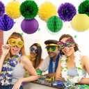 Mardi Gras Decorations Set for Fat Tuesday Private Party Masquerade Mask, De Lis Confetti and Paper Decorations