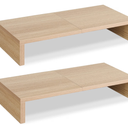 TEAMIX 2-Pack Monitor Stand Riser 20 inch, Wood Desk Computer Shelf, Maple