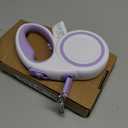 360 Tangle-Free Retractable Dog Leash, Heavy Duty Reflective Nylon Tape Lead 10 ft Long, up to 44lbs, One Touch Quick-Lock Braking System & Anti-Slip Handle (White-Purple, Small)