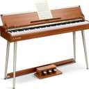 Donner DDP-80 PLUS Digital Piano 88 Key Weighted Keyboard, Home Electric Piano, Supports USB-MIDI & Headphones Connection, Semi-open Cover Designed, with Metal Three Pedal, Power Adapter (Full, Wood Color)