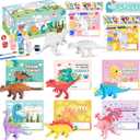 Shemira Valentine's Day Cards for Kids,24 Pack of Dinosaur Painting Kit with Valentines Greeting Cards for Kids, Valentine's School Classroom Exchange Gifts, Valentines' Party Favor Supplies