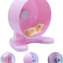 Hamster Wheel, 6.5" Super-Silent Exercise Wheels, Dual-Bearings Quiet Spinner Running Wheels, 3 Installation Methods, Fits Any Hamster Cage, Hamsters Toy for Dwarf Hamsters, Gerbils, and Small Pets. (Pink)