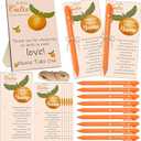 Sintuff 50 Set Baby Shower Favors for Guest 1 Thank You for Coming Sign 50 Ballpoint Pens 50 Thank You Cards with Twine Fall Baby Shower Return Gifts for Gender Reveal(Orange,Orange)