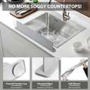 20Inch Silicone Sink Splash Guard with Strong Suction Cups, Flexible Kitchen Sink Splash Guard for Front/Back of Sink, Easy to Clean Splash Guard for Kitchen & Bathroom (Grey, 20.5''x2.8'')