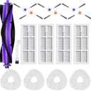 16 Pack Replacement Parts for Narwal Freo Robot Vacuum Cleaner Spare Accessories Kit, 1 Main Roller Brush, 4 Hepa Filters, 4 Mop Pads, 6 Side Brush, 1 Clean Tool.