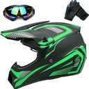 ATV Youth Kids Motocross Helmet for 4 Wheeler Dirt Bike Street Riding with DOT FMVSS 218 (Small, Light Green)