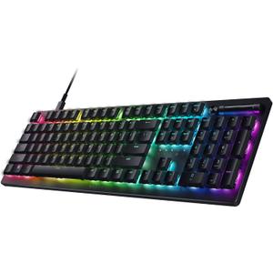 Razer DeathStalker V2 Gaming Keyboard: Low Profile Optical Switches Linear Red - Durable Coated Keycaps - Aluminum Top Plate - Multi Function Roller & Media Button - Chroma RGB - Snap Tap (Classic Black)