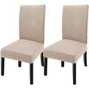 GoodtoU Dining Room Chair Covers Stretch Dining Chair Slipcover Parsons Kitchen Chair Covers Chair Cover for Dining Room Chair Furniture Protector Covers Removable Washable (Sand, 2)
