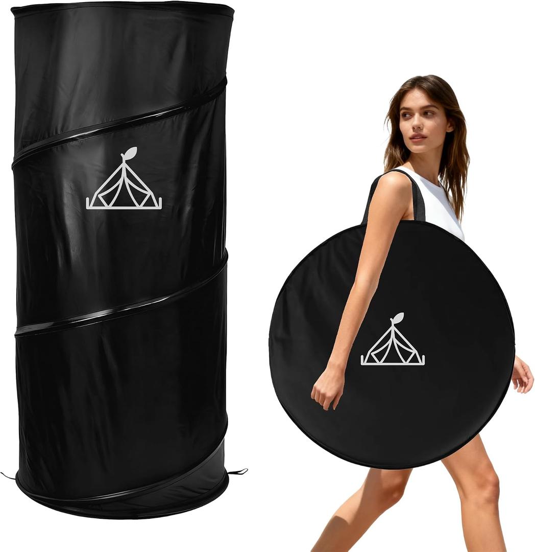 Pop-up Changing Tent, Portable Shower Tent Changing Room, Privacy Portable Bathroom Collapsible Emergency, Compact Dressing Room Tube with Carry Bag for Camping, Beach, or Outdoors (Black)