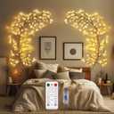 Enchanted Willow Vine Lights for Home Decor with 160LEDs, 8.2FT Wall Decoration Light with 8 Remote Control Modes (Brown)(1PCS) (Yellow)