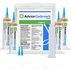 Advion Cockroach Gel Bait, 4 Tubes x 30-Grams, 1 Plunger and 2 Tips, Indoor and Outdoor Use, Roach Killer Gel for American, German and Other Major Cockroach Species (2 Pack)