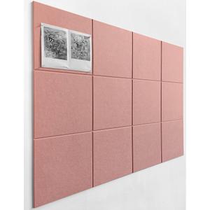 Large Cork Board Alternative - 47"x35" 12 Pack Felt Wall Tiles with Safe Removable Adhesive Tabs, Cork Wall Tiles Cork Board for Home Office Pin Board Tack Board 48 x 36 - Pink (Flat-12panels)