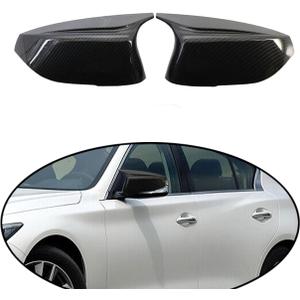 1 Pair Rear View Side Mirror Cover Door Mirror Caps Compatible with nfiniti Q50 Sedan 2014-2020 Q60 Q70 QX30 2015-2020 (Carbon Fiber Look)