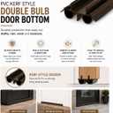 32 Inch Fixed Kerf Double Bubble Vinyl Door Sweep 2 Pack Brown, Exterior Door Bottom Seal, Kerf Door Seal for Steel and Fiberglass Doors Avodah Hardware