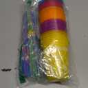 4E's Novelty 48 Packs Tropical Party Cups with Parasol Straws - Disposable Plastic Cups 16oz BPA free, for Hawaiian Luau Party and Pool Parties, Beach Theme Birthday Decorations for Kids & Adults