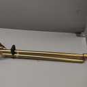 Single Curtain Rods 72-144 Inches, 1 inch Heavy Duty Adjustable Window Drapery Rod, Modern Round Decorative Windows Curtains Rods, Brushed Gold