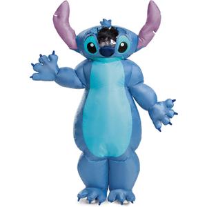 Disguise Stitch Costume for Kids, Inflatable Lilo and Stitch Halloween Costume, Blow Up Jumpsuit with Fan, Child Size (up to 7-8)