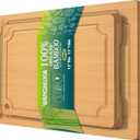 Durable Bamboo Cutting Boards for Kitchen  2-Piece Set with Deep Juice Grooves, Carbonized Surface & Heavy-Duty Design, Perfect for Charcuterie, Meat, and Vegetables