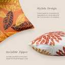 Phantoscope Set of 4 New Living Series Halloween Velvet Pillows Leaf Geometric Throw Decorative Fall Velvet Pillow Cover Cushion Cover, Orange and Black 18 x 18 inches 45 x 45 cm