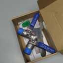 304 Stainless Steel Garden Hose Splitter 2 Way Heavy Duty, Full Flow Y Valve Water Hose Splitter With Long Handle, Lead-free3/4" GHT Thread