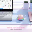 PEIOUS Mouse for Laptop, Wireless Mouse Jiggler - LED Wireless Mice with Build-in Mouse Jiggler Mover, Rechargeable Moving Mouse for Laptop Undetectable Keeps Computer Awake - Pink