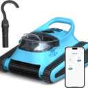 Pool Vacuum for Inground Pools: Cordless Robot Robotic Pool Cleaners with Hook 180W Suction Auto Vacuums Wall Climbing Waterline Scrubbing Cleaning 150 Mins Long Battery Up to 2,000 sq.ft