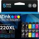 E-Z Ink Remanufactured Ink Cartridge Replacement for Epson 220 XL 220XL T220XL to use with WF-2760 WF-2750 WF-2630 WF-2650 WF-2660 XP-320 XP-420 XP-424(2 Black, 1 Cyan, 1 Magenta, 1 Yellow) 5Pack
