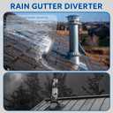 1 pcs Rain Diverter for Roof, 3.2ft Rain Gutter Diverter, Roof Rain Diverter for Shingles Roofing, Roof Chimneys, Doorways, Windows and Roof Vents (Black)