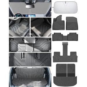 Floor Mats for 2027 Kia Telluride Gas Only (Not for Hybrid) 7&8 Seater TPE Custom Car Floor Mats Full Set Trunk Mat with Backrest Mat All Weather 2027 Kia Telluride Accessories
